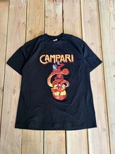 Vintage 1984 Campari T Shirt XL Black Made USA Alcohol Advertising Tee