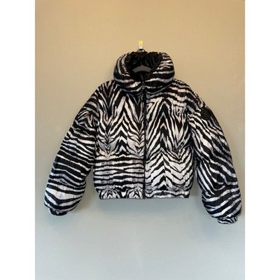 RARE! Jean Paul Gaultier X Bosideng Down Jacket Coat Zebra Medium Women Puffer