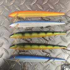 Lot of 5 Rapala Original Floating F18 jerkbaits crankbaits, some unused