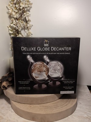 Bar Originale Holzständer Vintage Globus Dekanter Gold Karte Glas Schiff Einsatz