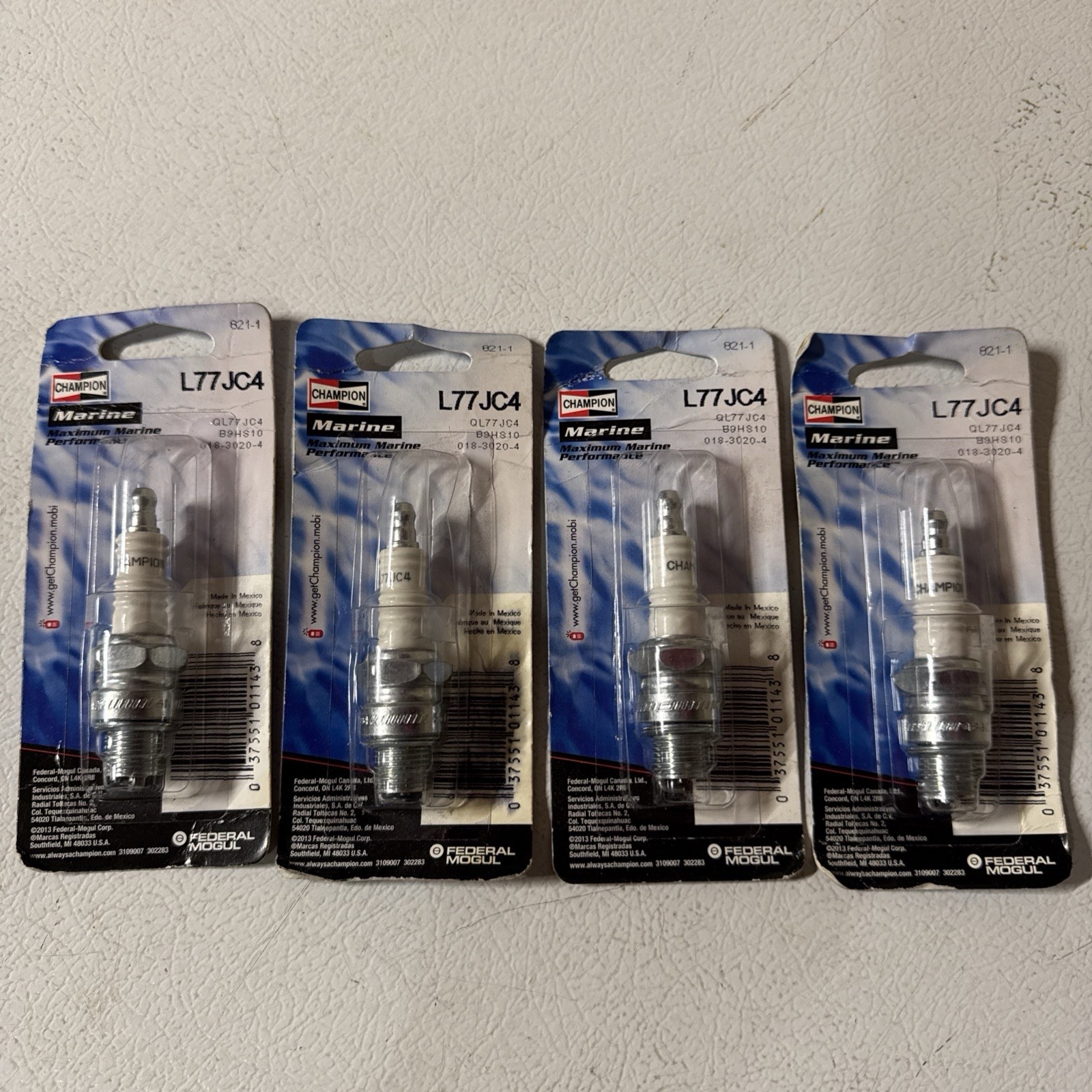 Champion Marine L77JC4 Spark Plug 4 Pack
