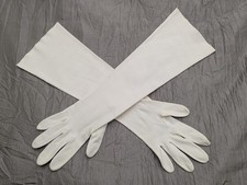Vintage 1950-60's Hansen Complexion Ivory Formal Gloves 15.75", Size Small