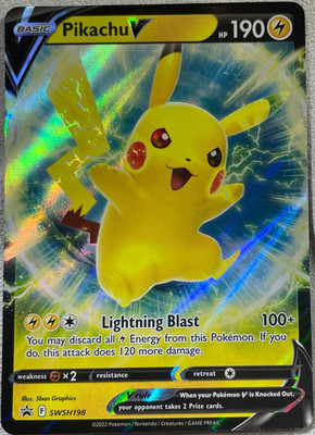 Pikachu V Black Star Promo - SWSH198 - Sword & Shield Pokemon 2022