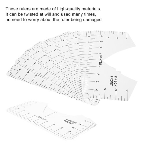 (White)Tshirt Guide Ruler Alignment Tool Round Neck Calibration And Sewing - Picture 11 of 22
