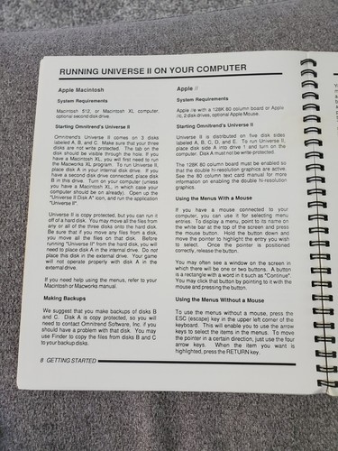 Omnitrend Universe II, Vintage Big Box user manual only: PC DOS, Apple, Atari ST - Picture 4 of 6