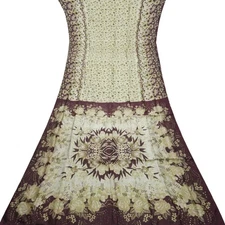 Namaste Vintage Green Sarees 100% Pure Silk Printed Indian Sari 6YD Craft Fabric