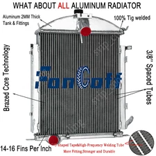 3-Row Aluminum Radiator For 1928 1929 Ford Model A Heavy Duty 3.3L L4 Fongoff US