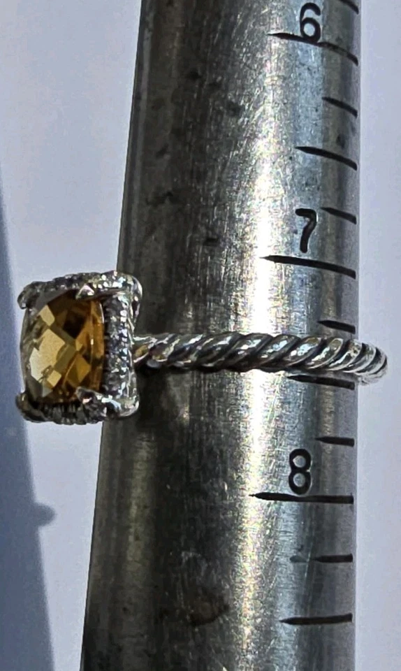 David Yurman Chatelaine 黄水晶戒指 纯银 0.1 克拉 尺寸 7.5 — 第 4/4 张图片