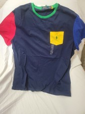 Polo Ralph Lauren Men XL Navy Blue Multicolor Polo Shirt NWT Classic Fit