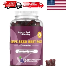 Portable Grape & Beet Energy Gummies - Natural Ingredients, 60 Delicious Gummies