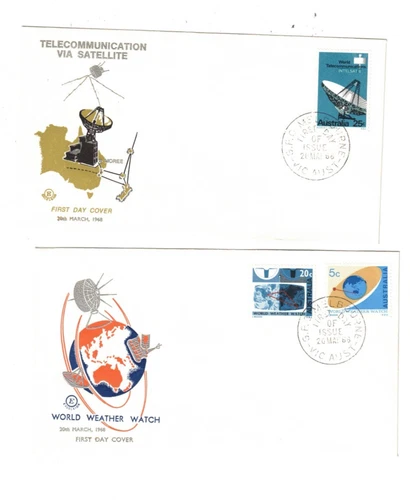Australia 1968 Satellite / Weather on EXCELSIOR  FDCs     (2 Covers)