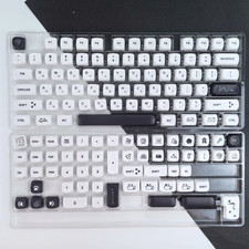 MOA Cute Keycap Korean Russian Strange Cat Theme Black White Minimalist Keycaps 
