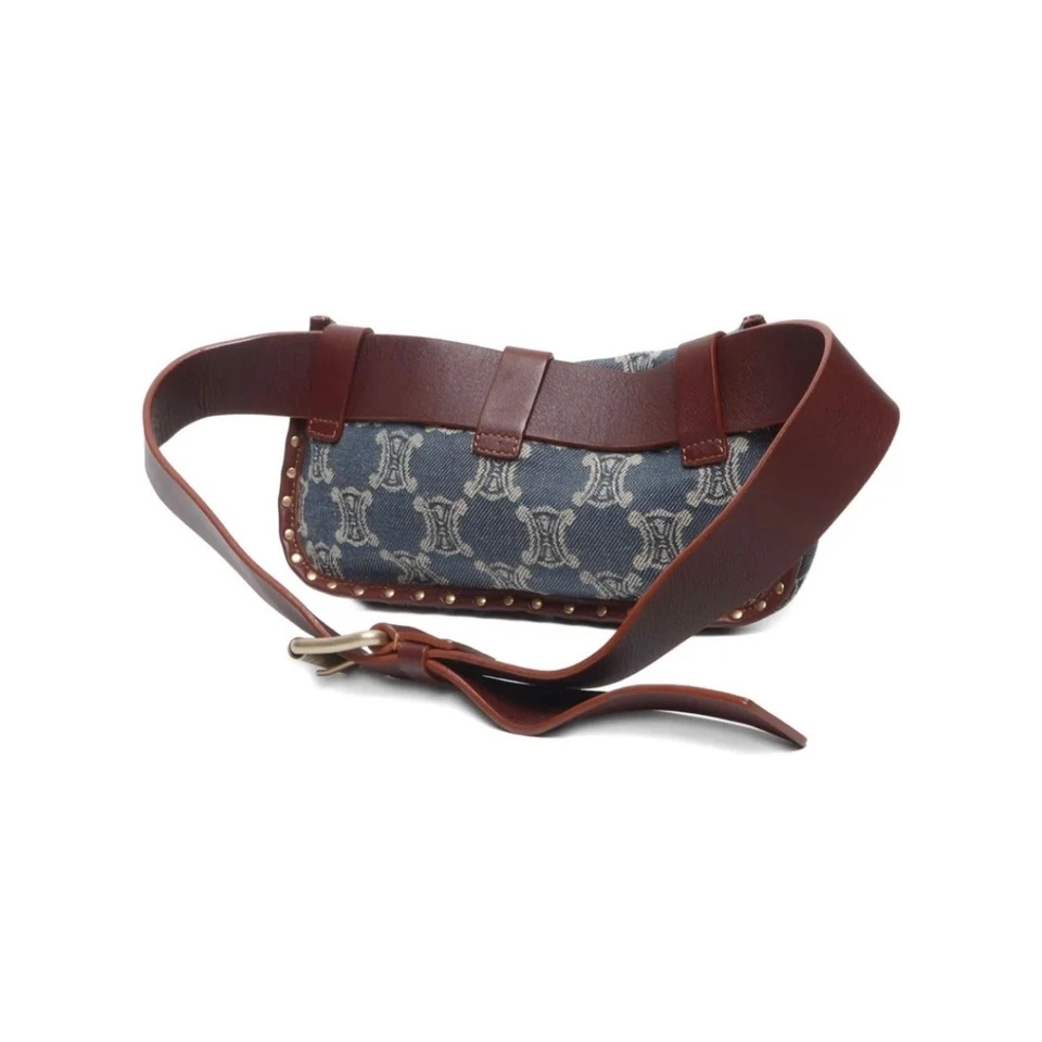 Bolso Cintura CELINE Paris Macadam Lona Azul Foto 2 de 4