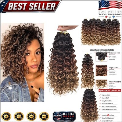 Bouncy 12 Inch Water Wave Curly Crochet Hair - 6-Piece Set for Versatile Styling