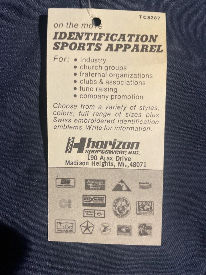 vintage 80s NWT NOS Deadstock Horizon Racing Jacket Champ Filters Patch USA L - Image 4 of 4