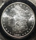 1881-CC Morgan Silver Dollar Brilliant Uncirculated Frosty Devices