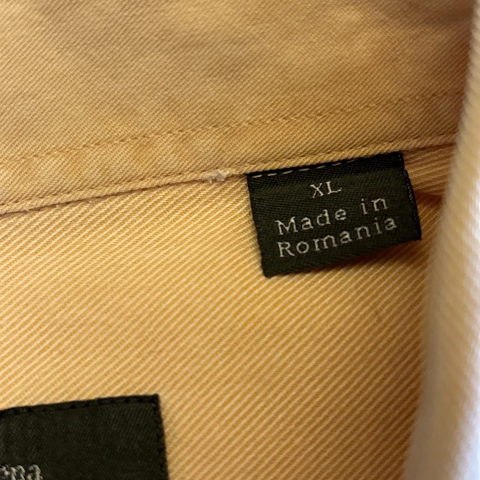 Ermenegildo Zegna мандарин горизонтальный ребристый текстурированный рубашка на пуговицах XL - Изображение 3 из 4