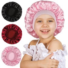 3 Pcs Bonnet for Kids, Kids Bonnets for Girls, Satin Silk Hair Bonnet for Sle...