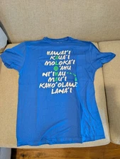 Hawaiian Island Creations HIC Men's L Large Blue T Shirt Aloha Shaka Hawaii Tee 