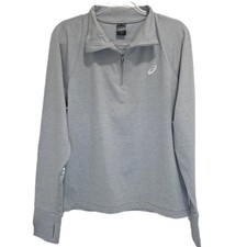 1419 Asics Activewear 1/4 Zip Collared Long Sleeve Pullover Sz.M Mens