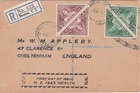 1943 New Zealand registered FDC cover sent from Newton to Cheltenham England