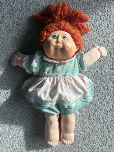 Vintage Cabbage Patch Kids Doll Red Hair Blue Eyes OAA Outfit Set
