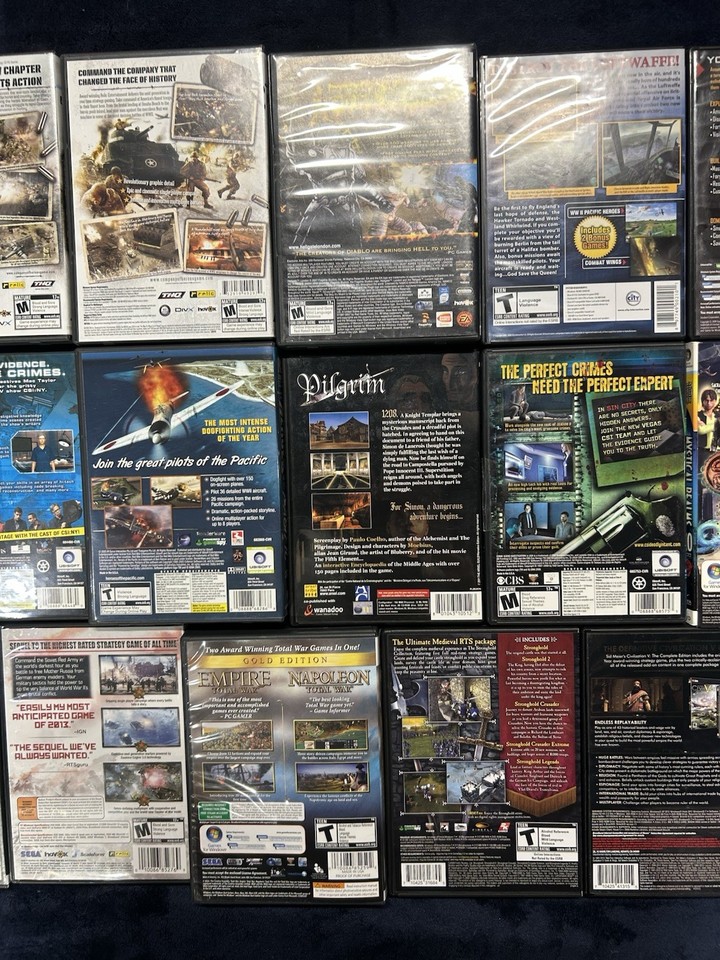 Rom Pcs Lot Of 17 Various Vintage PC CD ROM Computer Video Games Good Shape ...