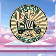 2D Flat2D Flat, 2D Wall Art 1pc, 2D Wall Art The Beauty Of Italian Retro Scooter