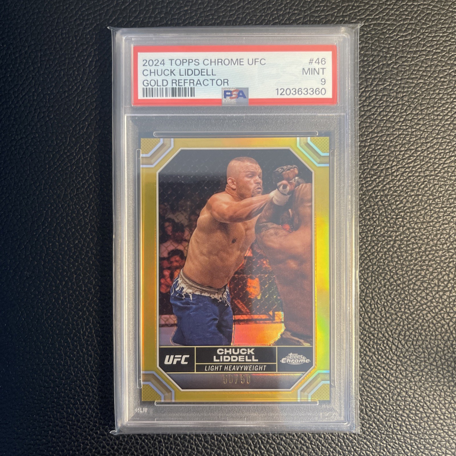 2024 Topps Chrome UFC Chuck Liddell #46 Gold /50 PSA 9 Bookend! view 1