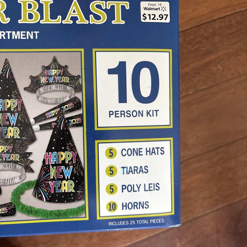 New Years Eve Day Party Supplies Decorations Kit Birthday Hat Lot X2 Tiara Horn - Image 3 of 4