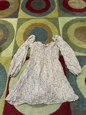 Reformation Morris Smocked Dress Melody Print Pink Floral Long Sleeves Size 8