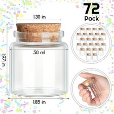 24 Pack Small Glass Jars with Cork Lids 50 ml Mini Potion Bottles-DIY Art Crafts