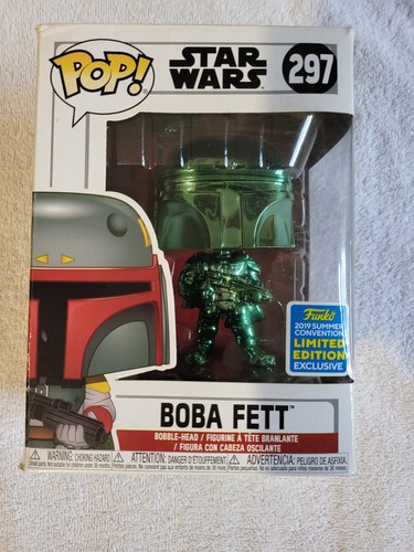 Funko Pop Starwars No 297 Boba Fett | Green Chrome 2019 Summer Convention