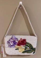 Viral Made Handcrafted In India Beaded Floral Shoulder Bag New With Tags In Hand
