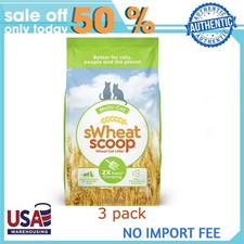3 pack sWheat Scoop Multi-Cat Natural Clumping Wheat Cat Litter, 15lb