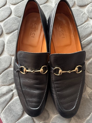 Gucci men Jordaan loafer in black leather size 9 - Picture 2 of 11
