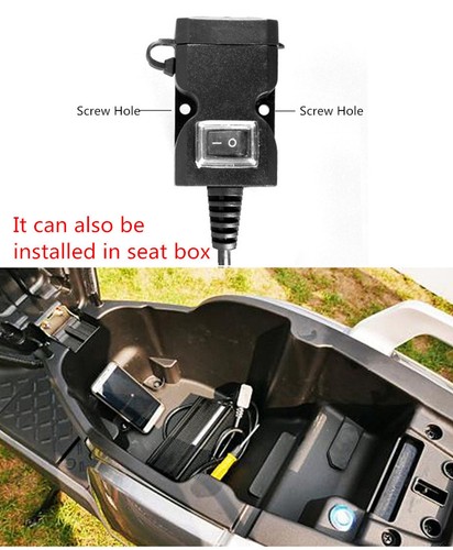 12V-24V Motorcycle Motorbike Dual USB Charger Phone Power Socket With Switch - 第 9/11 張圖片