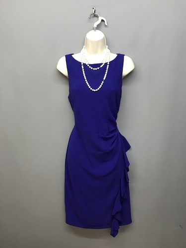 Coast Cobalt Blue Ruffle Sleeveless Gathered Occasion Dress UK 14 EUR 42 US 10 - Picture 2 of 12