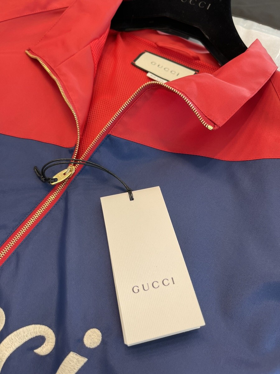 Gucci Nylon Jacket With Gucci Script Red Size 58/ 3XL +