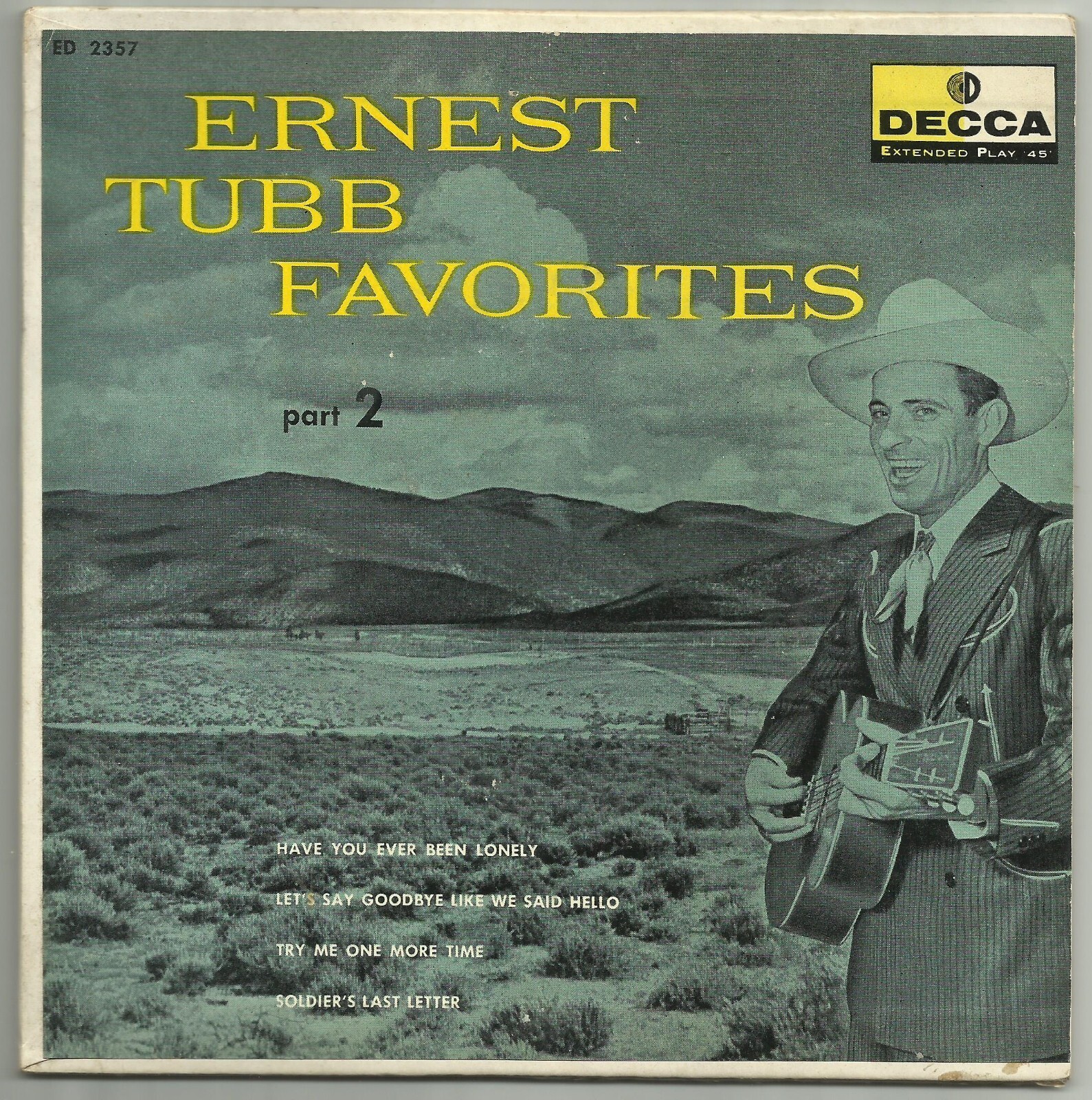 '56 Country EP 45 ERNEST TUBB Favorites Vol. 2 DECCA