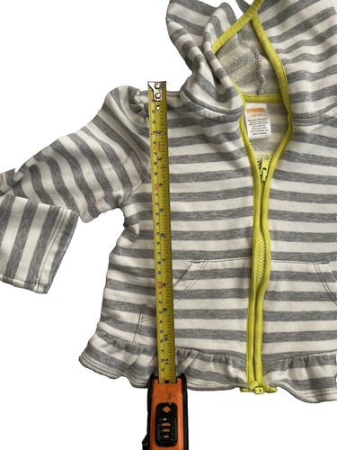 Gymboree Girls 4T-5T Grey and White Striped Hoodie Top - Picture 4 of 6