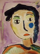 ORIGINAL Lady Woman NAIVE Raw Folk OUTSIDER Mary Carol art MCW Visionary