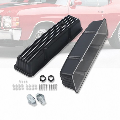 Cubiertas de válvula de aluminio altas retro Fit SBC 283 58-86 con filtro de aire con aletas de 15" negro - Imagen 5 de 8