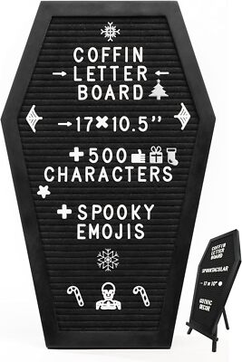Letter Board Black Spooky Emojis Seasons Emojis +500 Characters Wooden Stand
