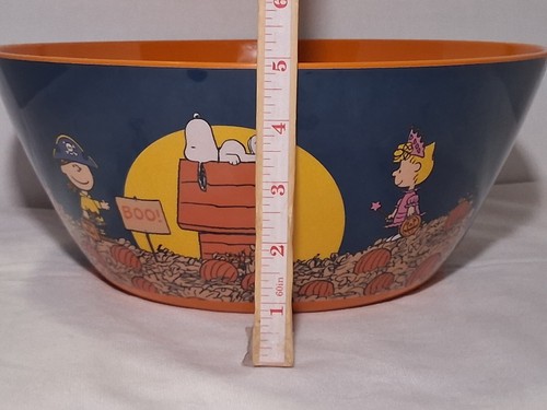 Peanuts Candy Bowl Snoopy Halloween Pumpkins 12 in Melamine Gibson Homewares - Picture 4 of 7