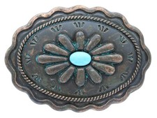 Southwest Cowboy Turquoise Engraved Antique Belt Buckle Cowgirl Stone Buckles