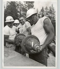 Construction Workers w/ FIRE HYDRANT Incline Village Press Photo Hans Von Nolde