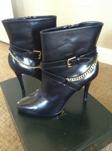 ralph lauren black leather booties