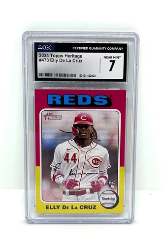 2024 TOPPS HERITAGE #473 ELLY DE LA CRUZ - Graded CGC 7 (SMUDGE ON SLAB)