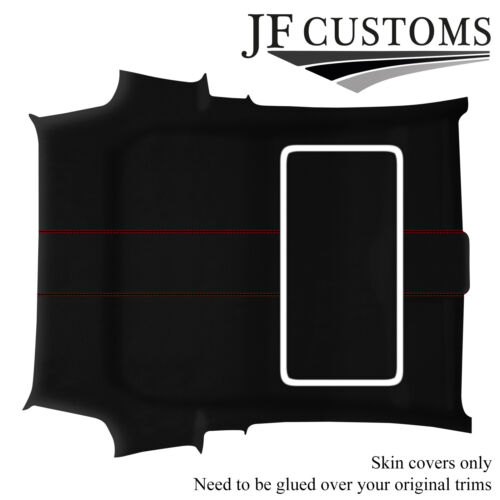 D RED STITCH SUEDE SUNROOF HEADLINER ROOF COVER FOR FIAT 500 & ABARTH 07-15 3DR - Photo 1/4